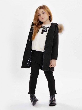 Black hooded jacket for girls Black hooded jacket for girls