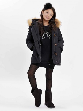 Black hooded jacket for girls Black hooded jacket for girls