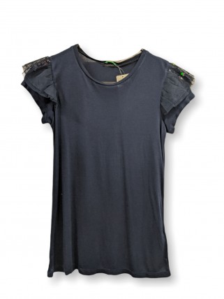 Tricou cu dantelă la mâneci pentru fete Tricou cu dantelă la mâneci pentru fete
