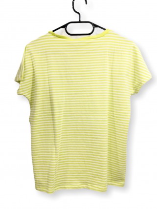 Tricou galben/cu dungi albe pentru fete Tricou galben/cu dungi albe pentru fete