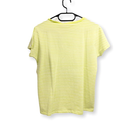 Tricou galben/cu dungi albe pentru fete