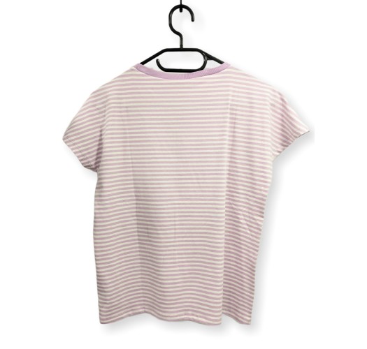Tricou roz/cu dungi albe pentru fete