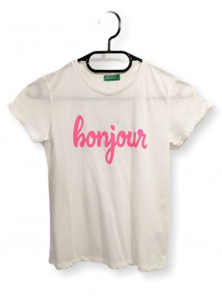 Tricou "bonjour" pentru fete Tricou "bonjour" pentru fete