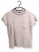 Tricou roz/cu dungi albe pentru fete
