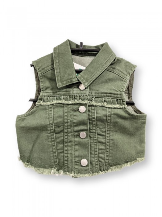 Vestă denim verde pentru fete Vestă denim verde pentru fete