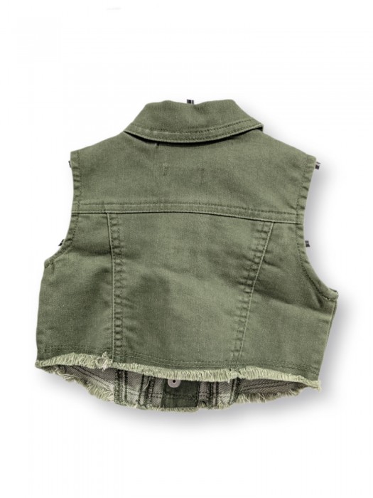 Vestă denim verde pentru fete Vestă denim verde pentru fete