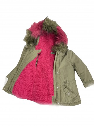 Khaki hooded jacket for girls Khaki hooded jacket for girls