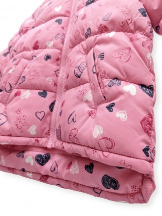 Winter jacket with hearts for girls Winter jacket with hearts for girls