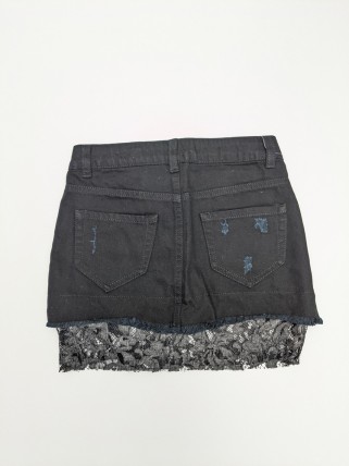 Denim skirt with lace for girls Denim skirt with lace for girls