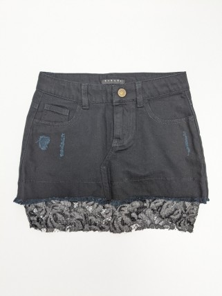 Denim skirt with lace for girls Denim skirt with lace for girls
