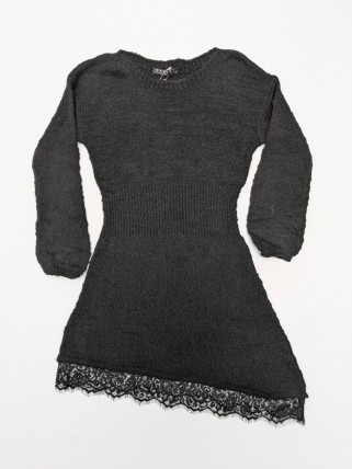 Rochie neagra cu dantela pentru fete Rochie neagra cu dantela pentru fete