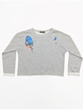 Pulover gri pentru fete Pulover gri pentru fete