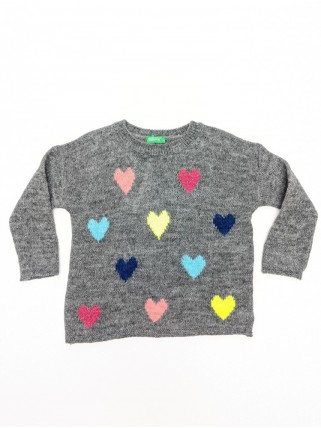 Gray sweater with hearts for girls Gray sweater with hearts for girls